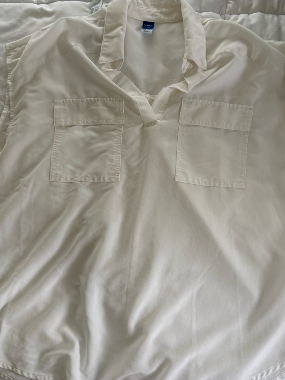 Old Navy Maternity Cream Polo Top
